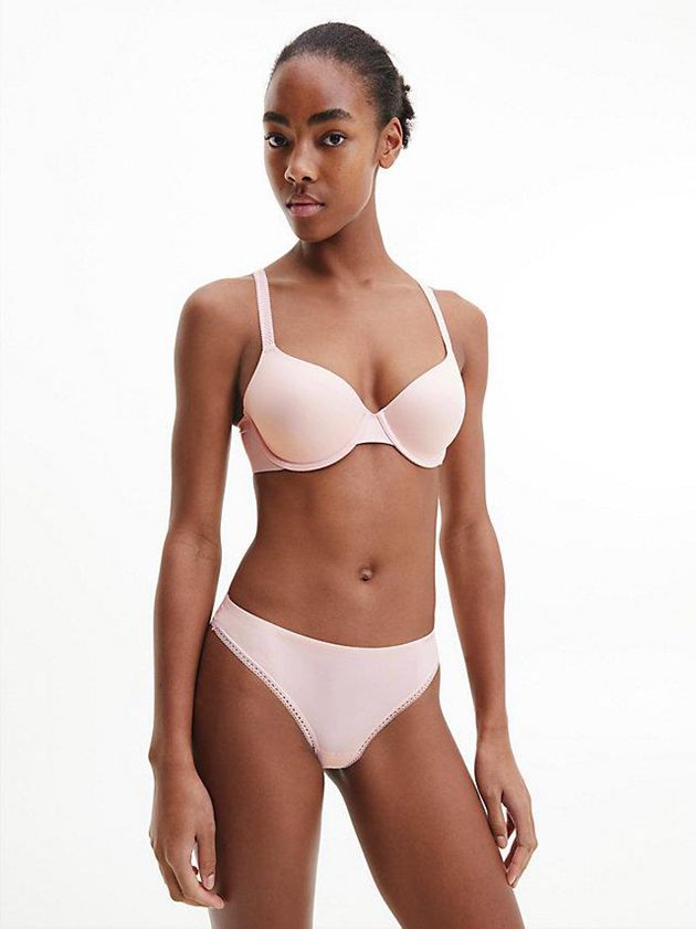 Pink Calvin Klein Liquid Touch Women Thong | LDYP-70968