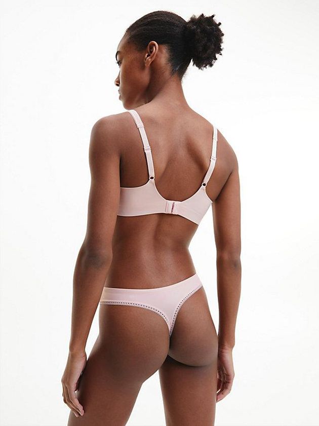Pink Calvin Klein Liquid Touch Women Thong | LDYP-70968