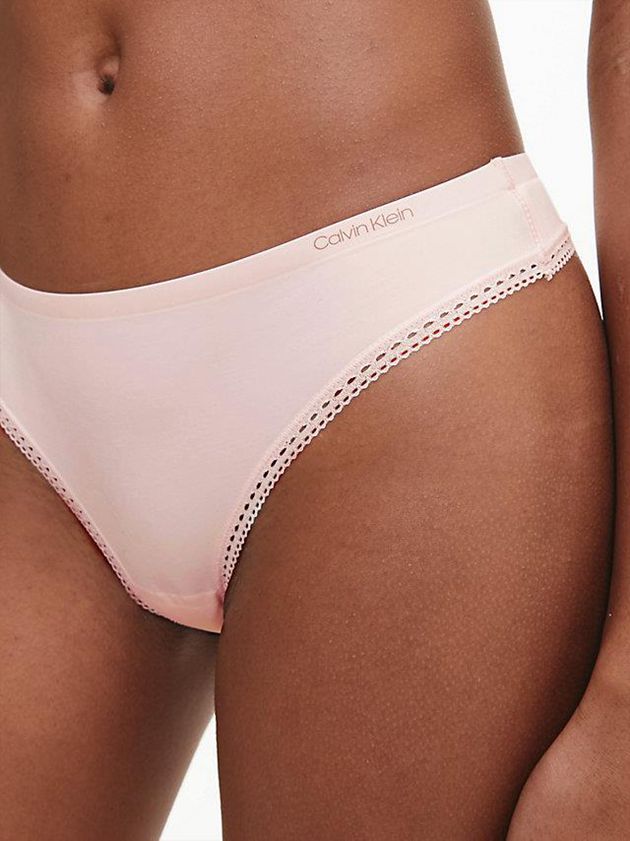 Pink Calvin Klein Liquid Touch Women Thong | LDYP-70968