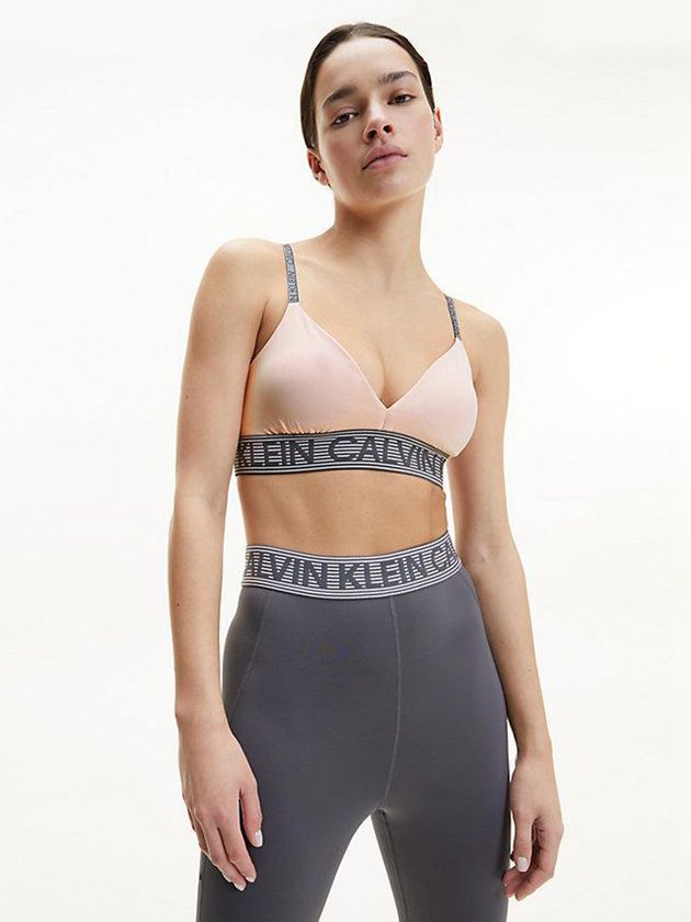 Pink Calvin Klein Low Impact Sports Women Bra | KJHM-30947
