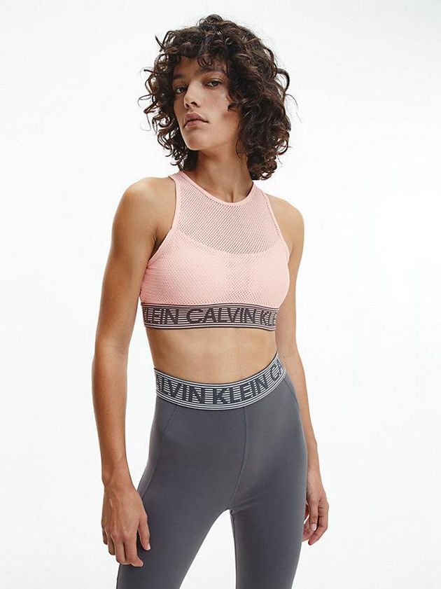 Pink Calvin Klein Medium Impact Sports Women Bra | PXWL-78954