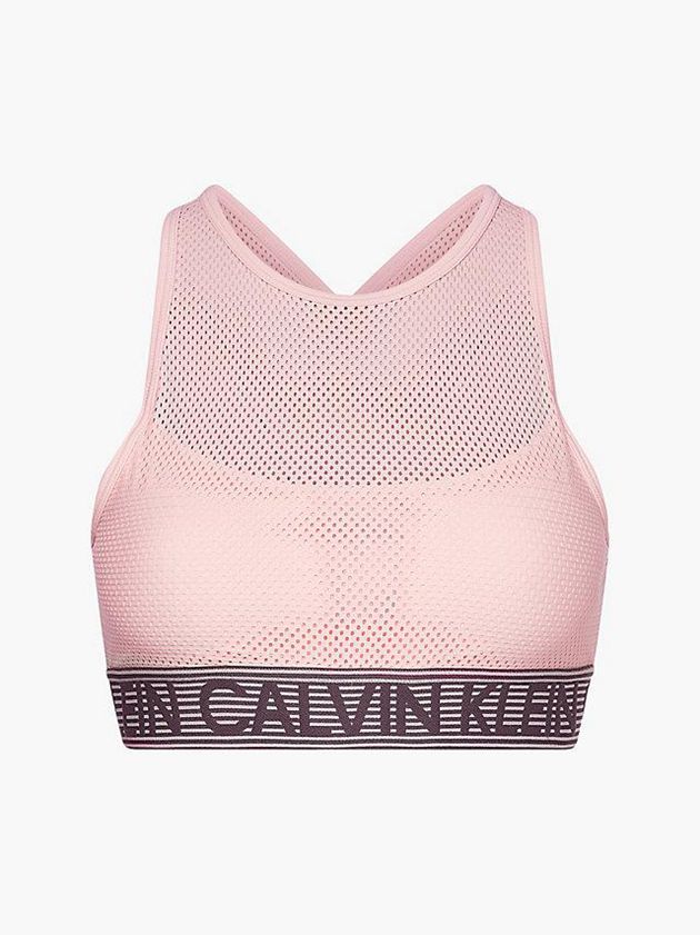 Pink Calvin Klein Medium Impact Sports Women Bra | PXWL-78954