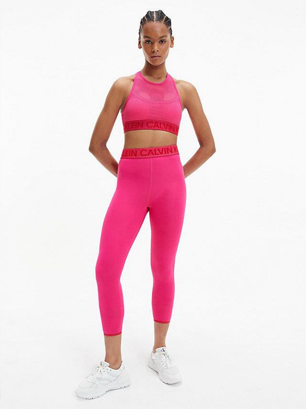 Pink Calvin Klein Medium Impact Sports Women Bra | SPVF-20483