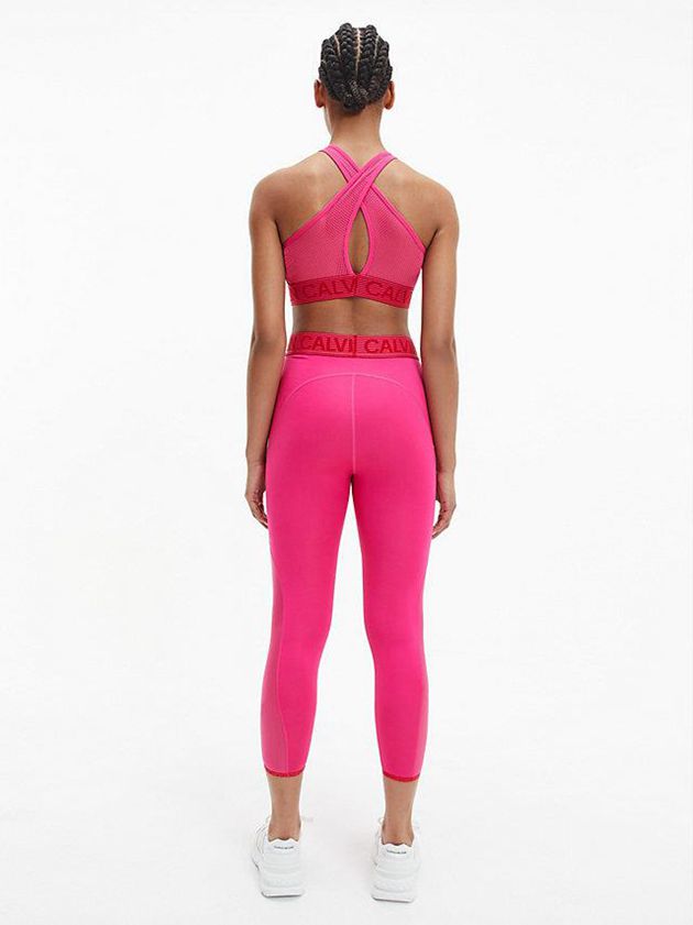 Pink Calvin Klein Medium Impact Sports Women Bra | SPVF-20483
