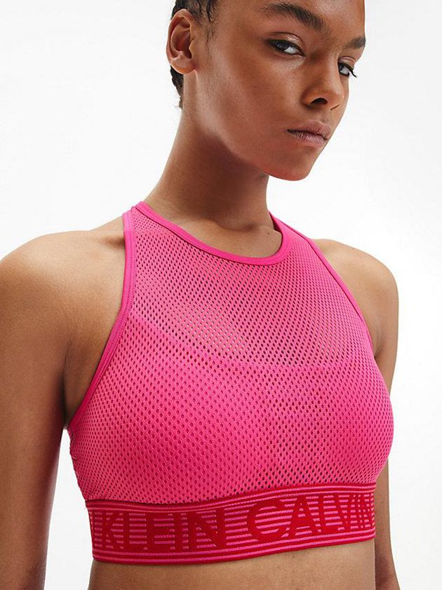 Pink Calvin Klein Medium Impact Sports Women Bra | SPVF-20483