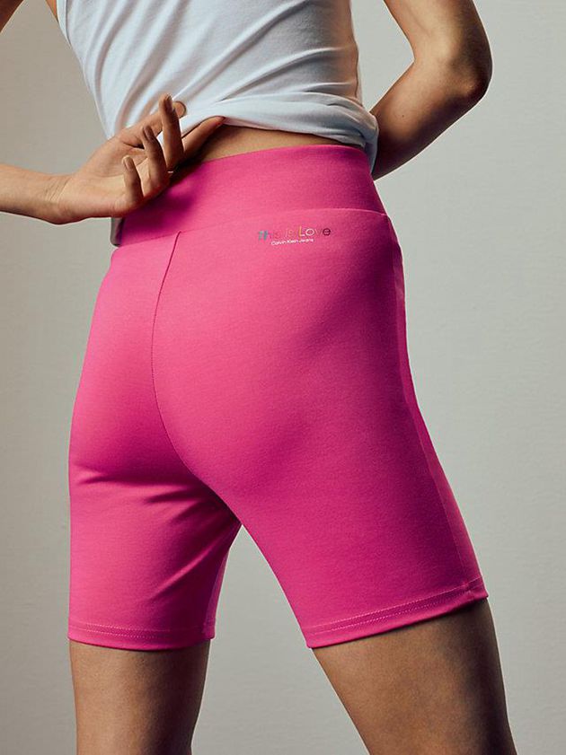 Pink Calvin Klein Milano Jersey Cycling - Pride Women Shorts | IKYF-84172