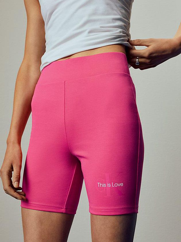 Pink Calvin Klein Milano Jersey Cycling - Pride Women Shorts | IKYF-84172