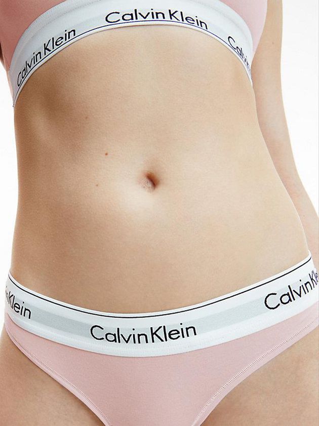 Pink Calvin Klein Modern Cotton Women Thong | AEGU-67321