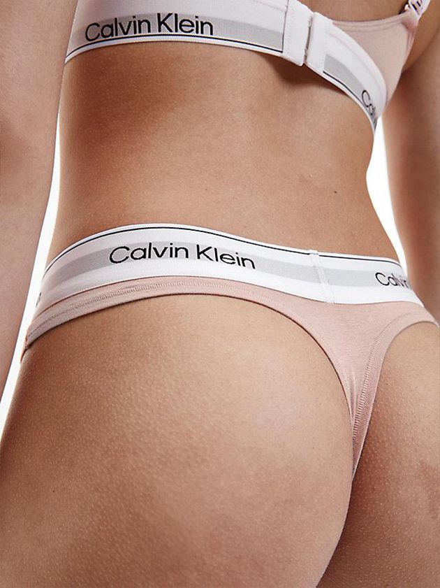 Pink Calvin Klein Modern Cotton Women Thong | TKSZ-93864