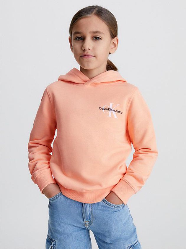 Pink Calvin Klein Organic Cotton Girls's Hoodie | YLVE-75240