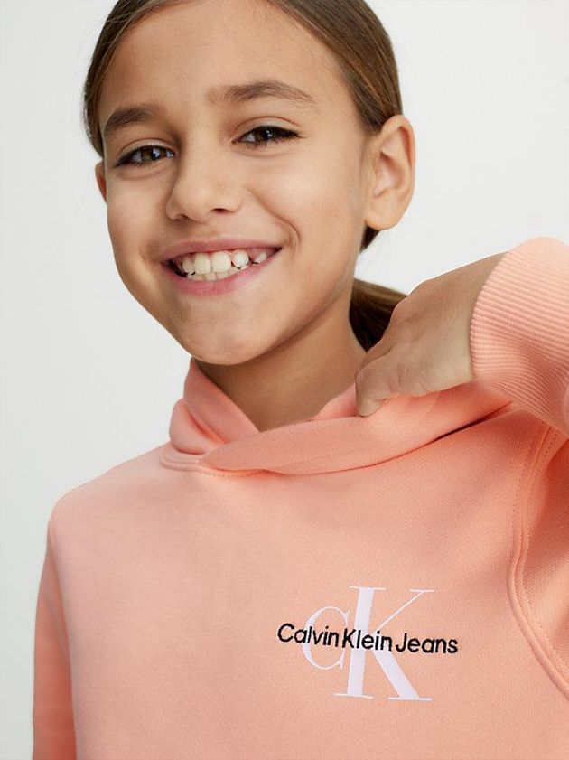 Pink Calvin Klein Organic Cotton Girls's Hoodie | YLVE-75240
