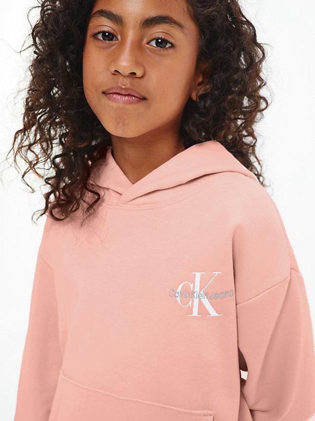 Pink Calvin Klein Organic Cotton Girls's Hoodie | KHBM-10435