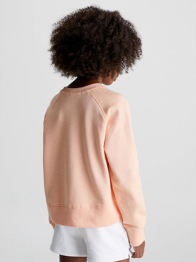 Pink Calvin Klein Organic Cotton Logo Girls's Sweatshirt | QYSM-60428
