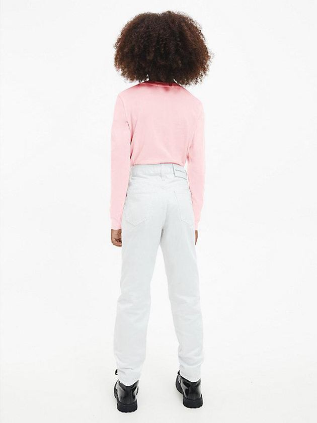 Pink Calvin Klein Organic Cotton Long Sleeve Girls's T-Shirt | WQAN-46097