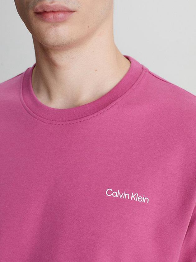Pink Calvin Klein Organic Cotton Men T-Shirt | DZWH-54937