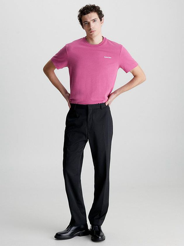 Pink Calvin Klein Organic Cotton Men T-Shirt | DZWH-54937