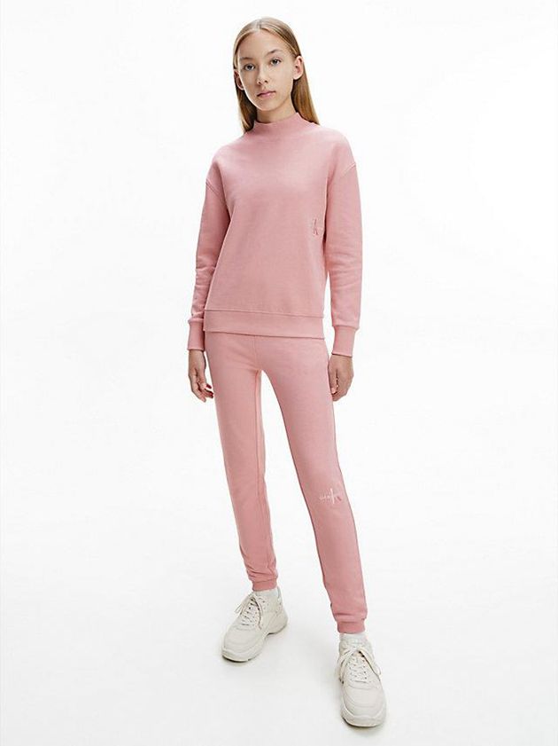 Pink Calvin Klein Oversized Organic Cotton Girls's Sweatshirt | PFTH-12079