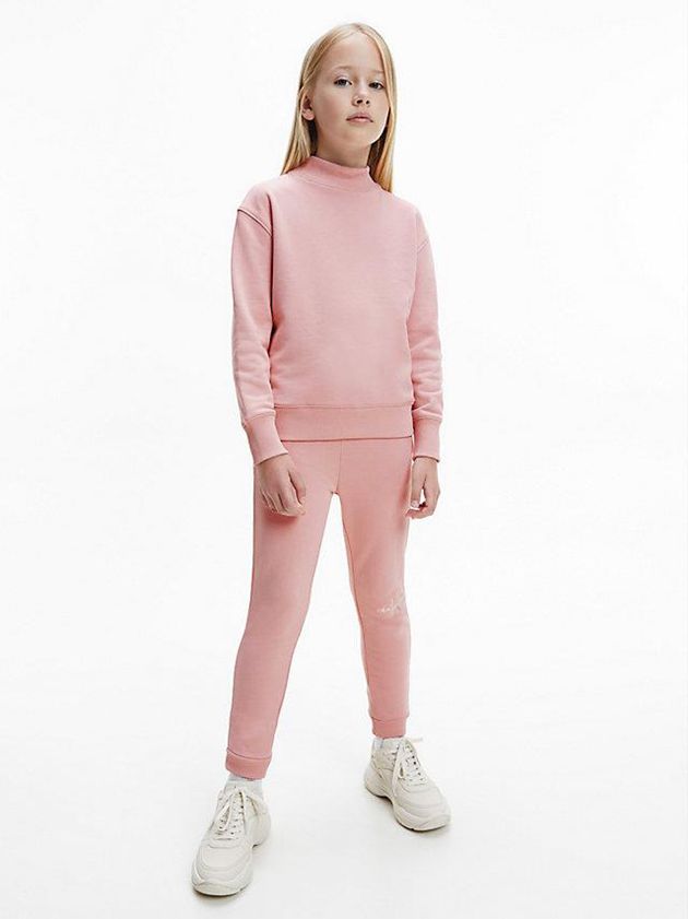 Pink Calvin Klein Oversized Organic Cotton Girls's Sweatshirt | PFTH-12079