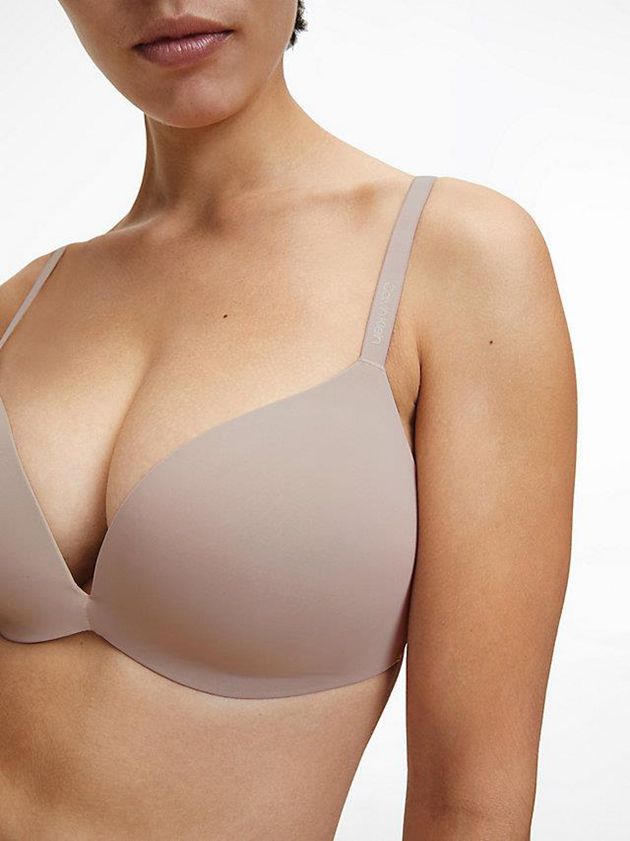 Pink Calvin Klein Plunge Push-Up - Calvin Klein Form Women Bra | WDHY-60593