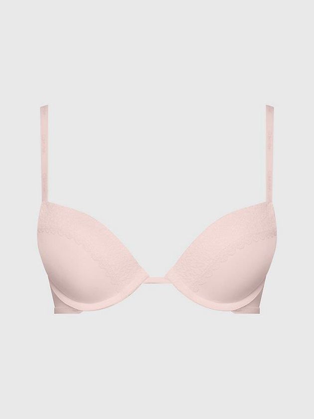Pink Calvin Klein Plunge Push-Up - Flirty Women Bra | IGVF-13695