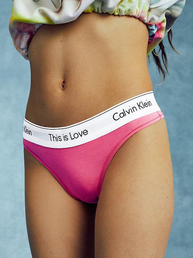 Pink Calvin Klein Pride Women Thong | SUZH-24751