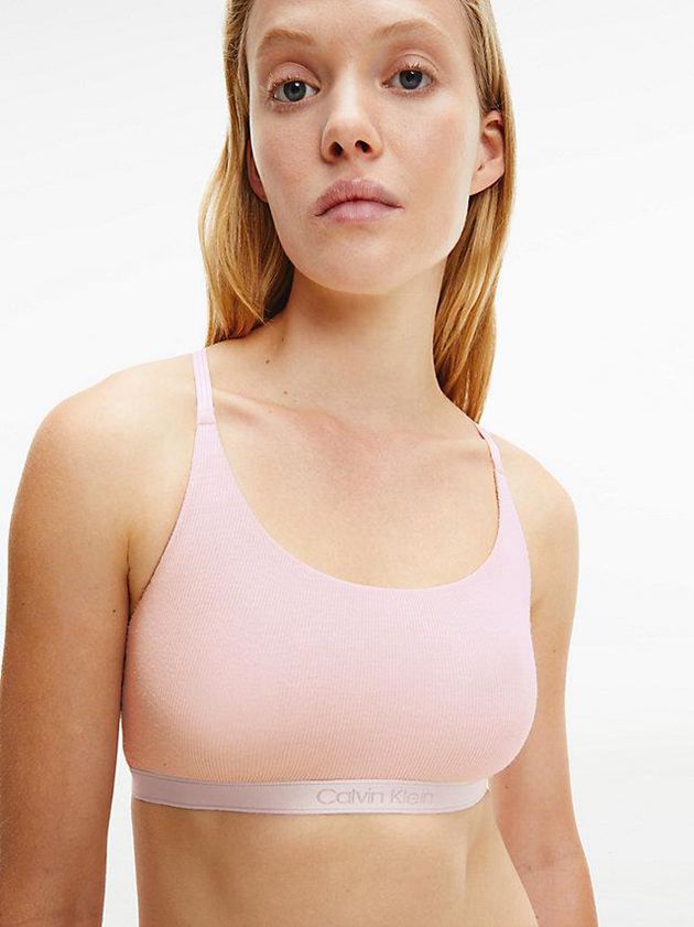 Pink Calvin Klein Pure Ribbed Women Bra | MVXS-04192