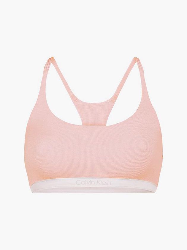 Pink Calvin Klein Pure Ribbed Women Bra | MVXS-04192