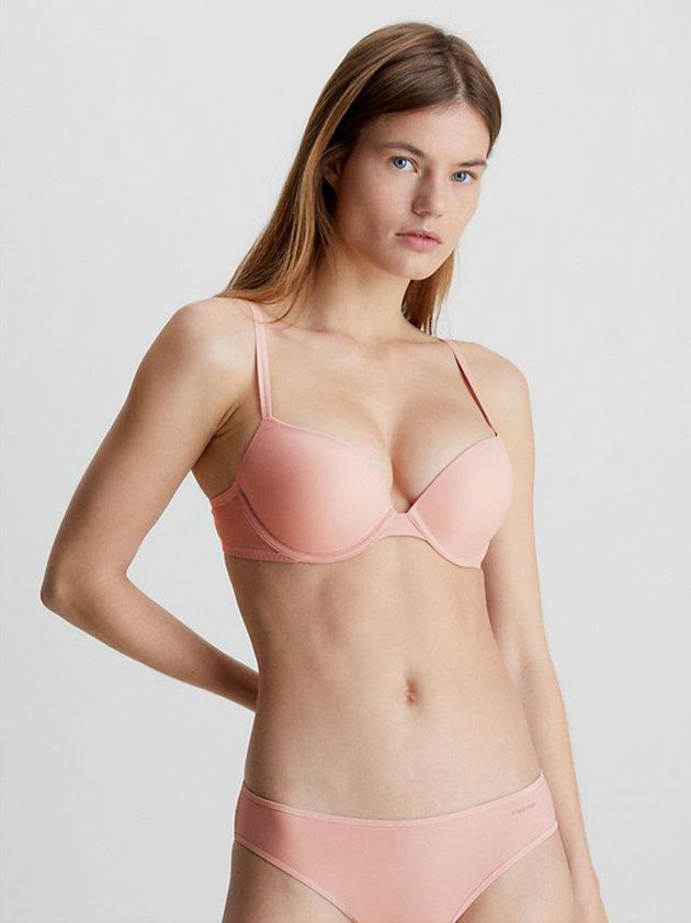 Pink Calvin Klein Push Up - Sheer Marquisette Women Bra | KQSW-86915