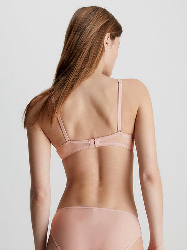 Pink Calvin Klein Push Up - Sheer Marquisette Women Bra | KQSW-86915