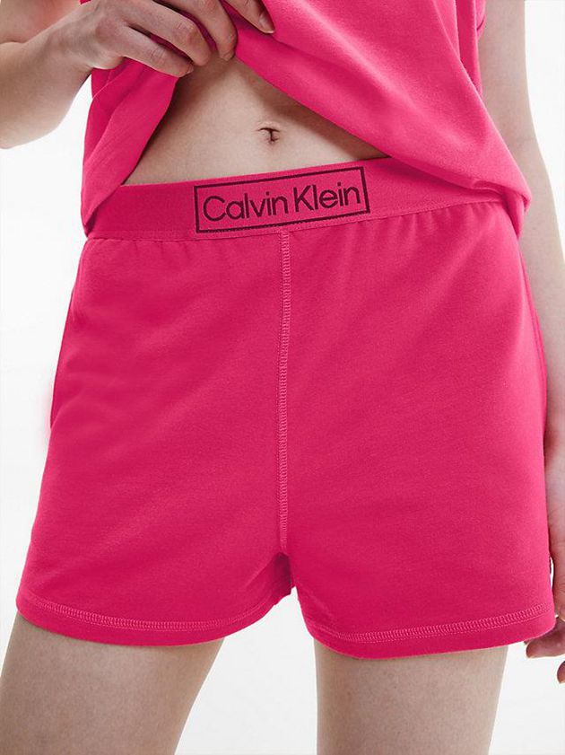 Pink Calvin Klein Pyjama Set - Reimagined Heritage Women Shorts | NWJI-90137