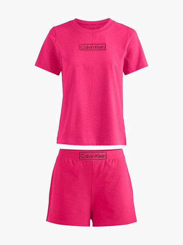 Pink Calvin Klein Pyjama Set - Reimagined Heritage Women Shorts | NWJI-90137