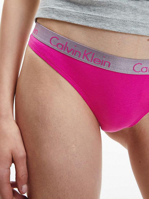 Pink Calvin Klein Radiant Cotton Women Thong | TRWV-10245