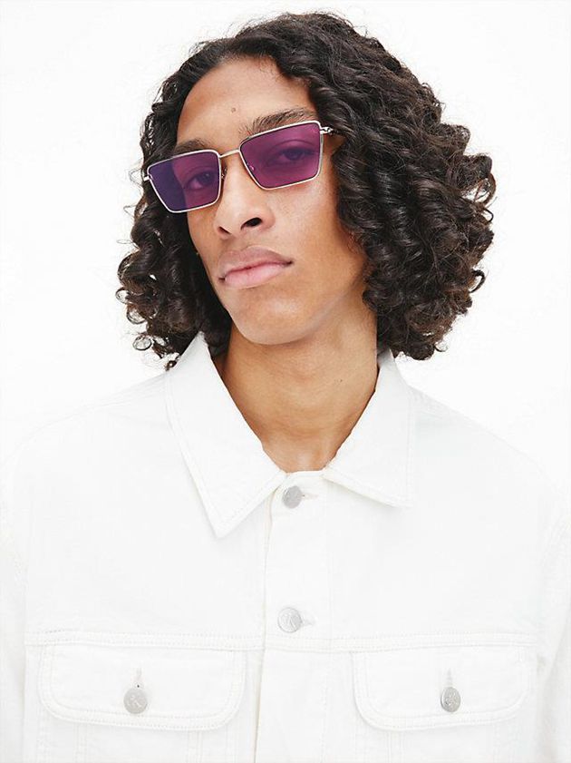 Pink Calvin Klein Rectangle Men Sunglasses | AIKJ-49658