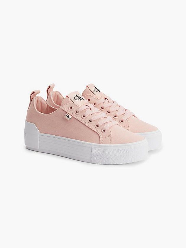 Pink Calvin Klein Recycled Canvas Platform Women Sneakers | EGHX-14297
