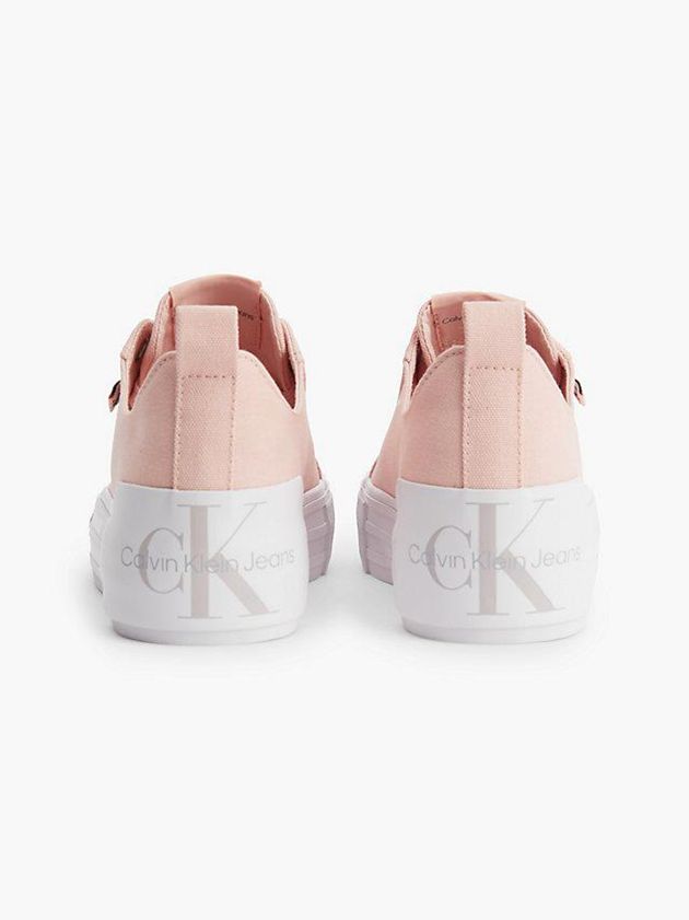 Pink Calvin Klein Recycled Canvas Platform Women Sneakers | EGHX-14297