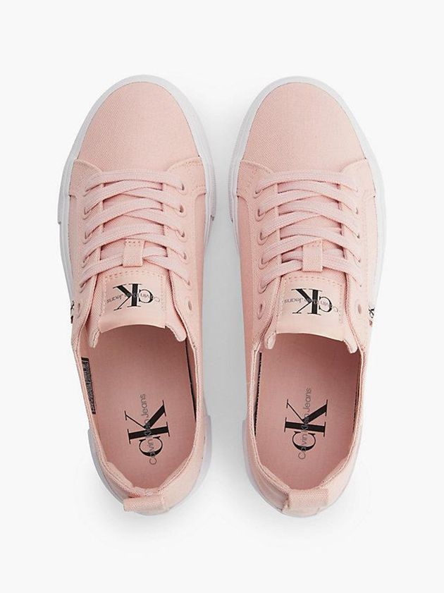 Pink Calvin Klein Recycled Canvas Platform Women Sneakers | EGHX-14297