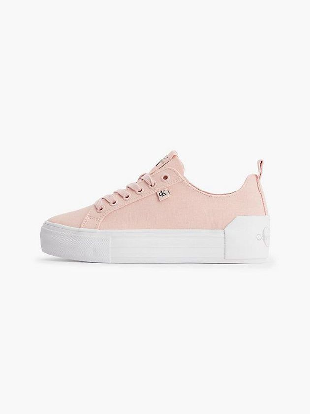 Pink Calvin Klein Recycled Canvas Platform Women Sneakers | EGHX-14297