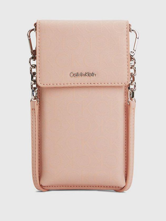 Pink Calvin Klein Recycled Crossbody Phone Pouch Women Bags | OJTH-46238
