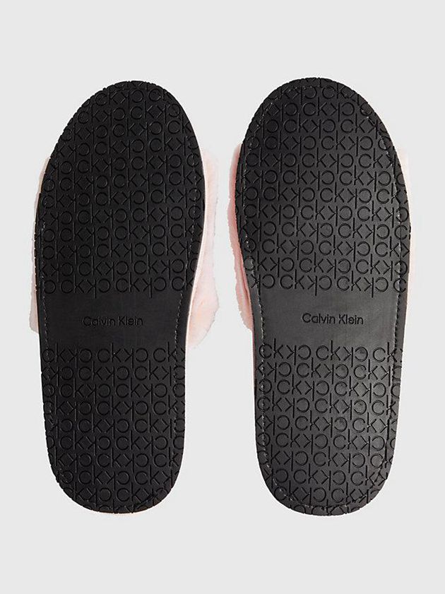 Pink Calvin Klein Recycled Faux Fur Women Slippers | AZQE-84069