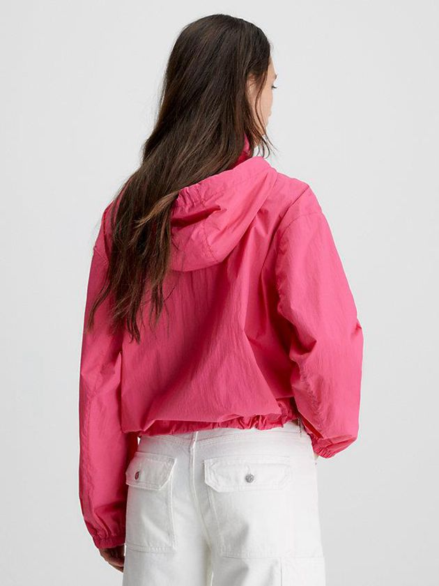 Pink Calvin Klein Recycled Hooded Windbreaker Women Jacket | GOVA-45723