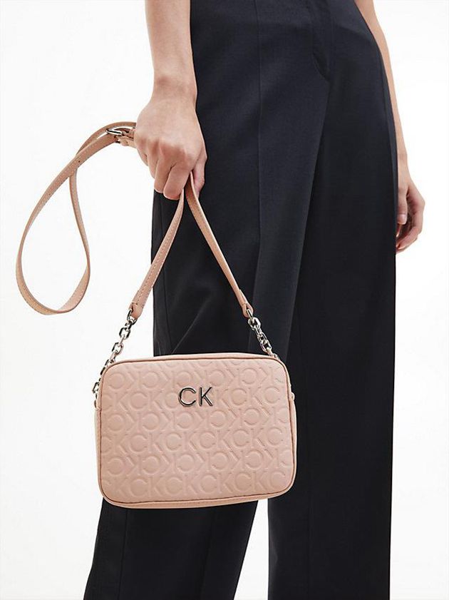 Pink Calvin Klein Recycled Logo Crossbody Women Bags | TARN-20984