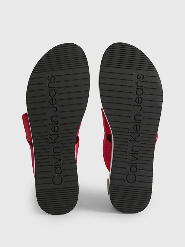 Pink Calvin Klein Recycled Logo Jacquard Platform Women Sandals | QJBM-76052