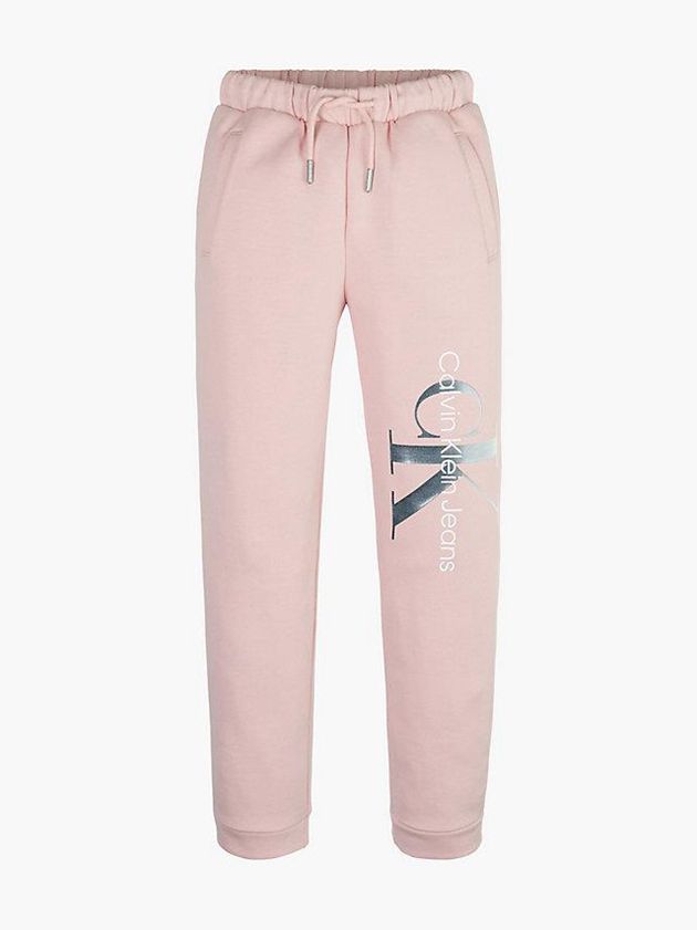 Pink Calvin Klein Recycled Polyester Logo Girls's Joggers | XZTE-73908