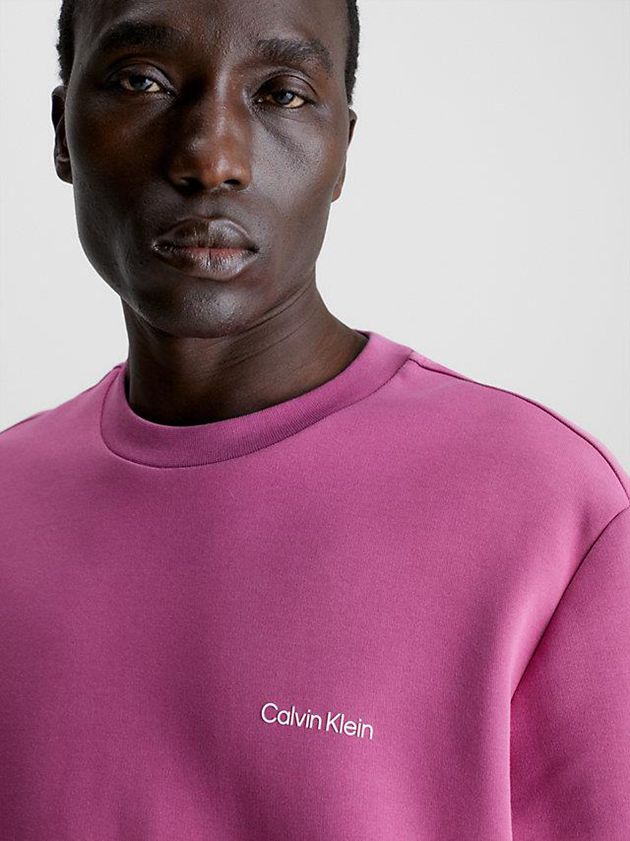 Pink Calvin Klein Recycled Polyester Men Sweatshirt | NTSD-21783