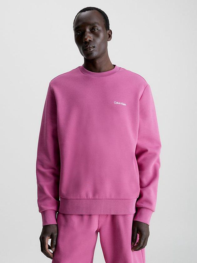 Pink Calvin Klein Recycled Polyester Men Sweatshirt | NTSD-21783