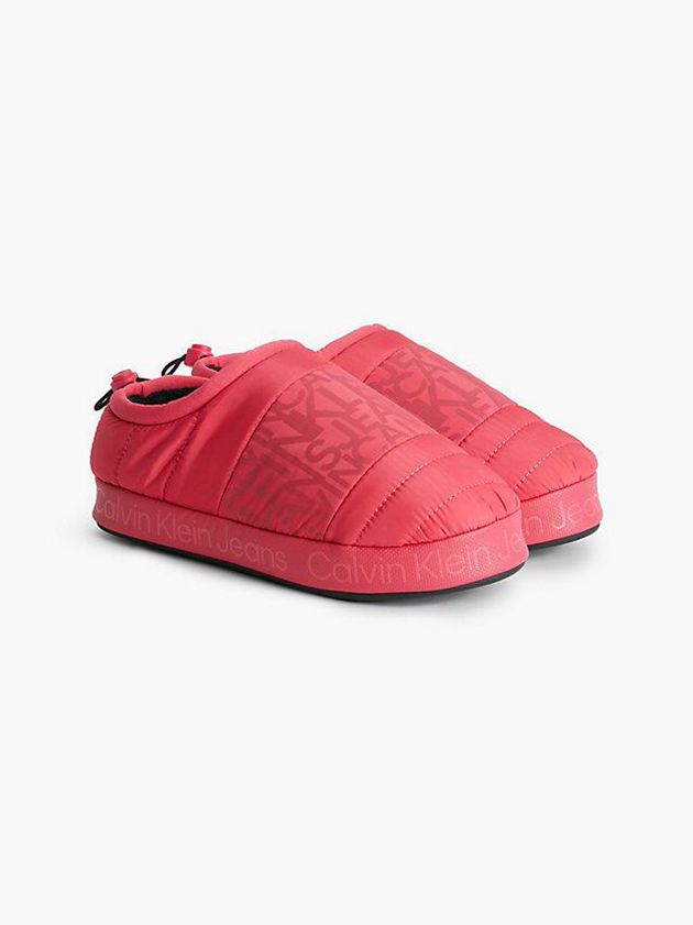 Pink Calvin Klein Recycled Quilted Women Slippers | WPBM-74259