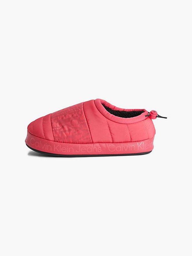 Pink Calvin Klein Recycled Quilted Women Slippers | WPBM-74259