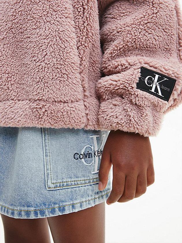 Pink Calvin Klein Relaxed Teddy Bomber Girls's Jacket | LMOG-29381