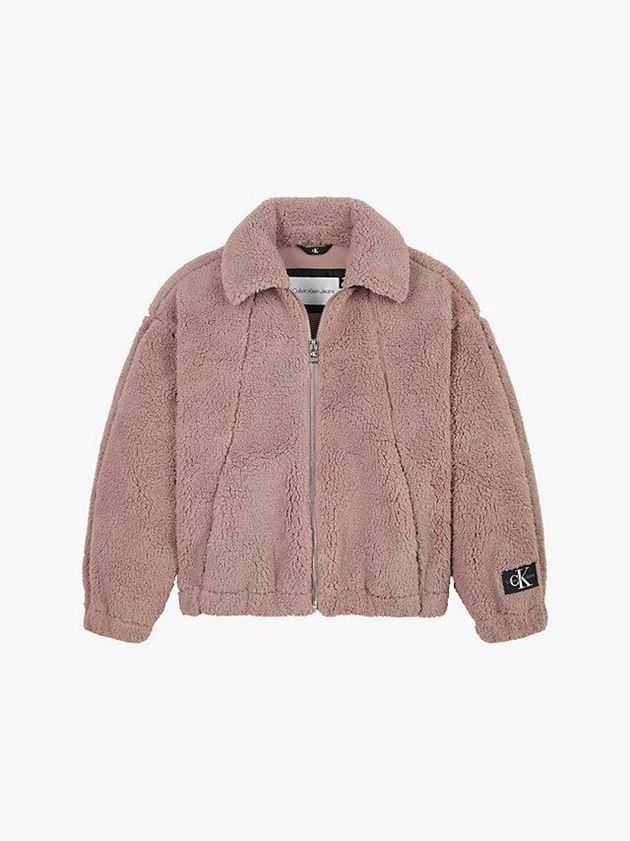 Pink Calvin Klein Relaxed Teddy Bomber Girls's Jacket | LMOG-29381