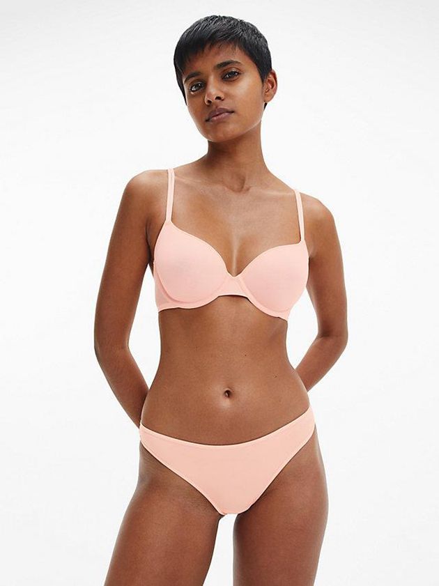 Pink Calvin Klein Sheer Marquisette Women Thong | MKEG-18764